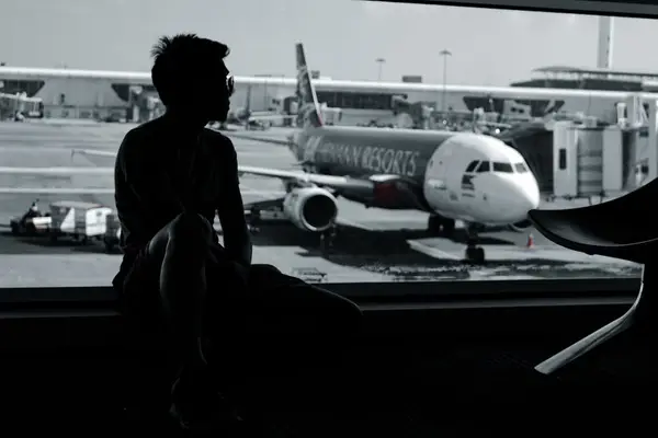 utsikt over flyplass terminal