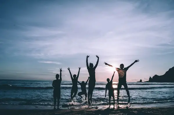 Familie på stranden
