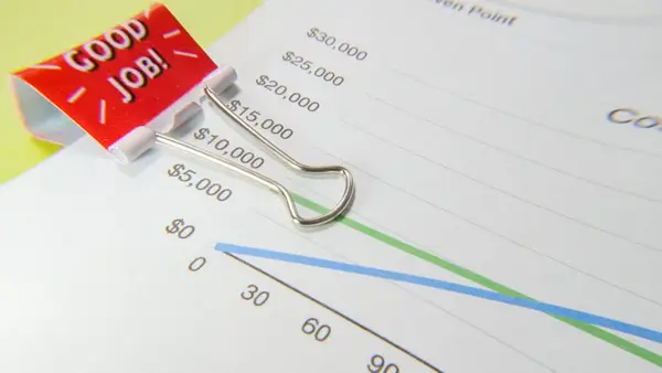 Analyzing salary statistics on a computer screen